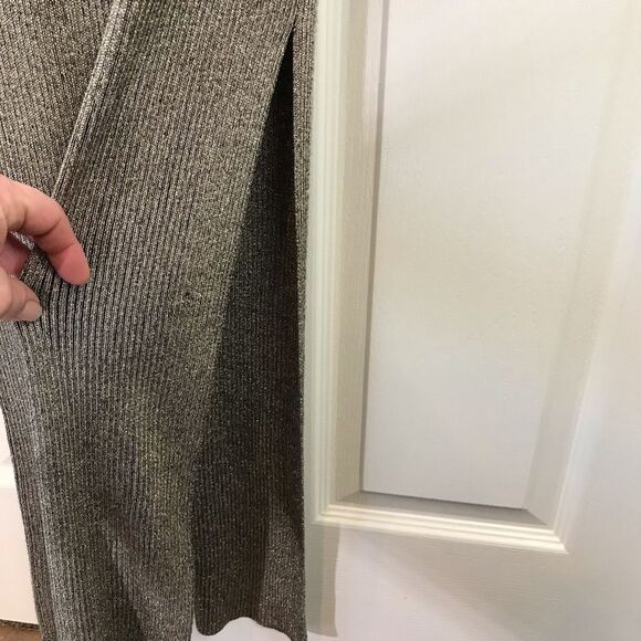 Romeo & Juliet Ribbed Bodycon Gold Maxi Dress Sz S - Picture 4 of 8